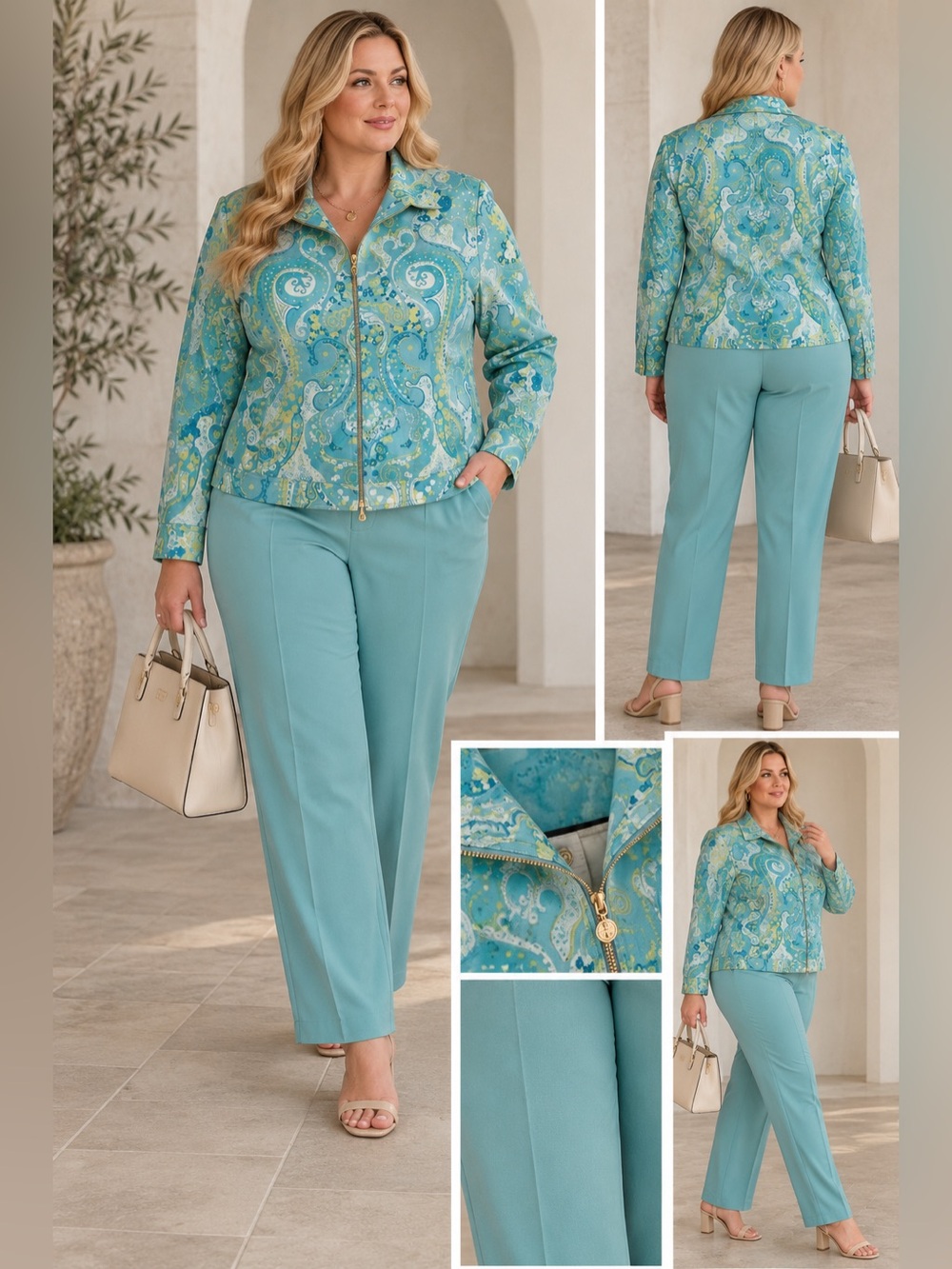 St. John Sport by Marie Gray Vintage Paisley 2 Piece Jacket